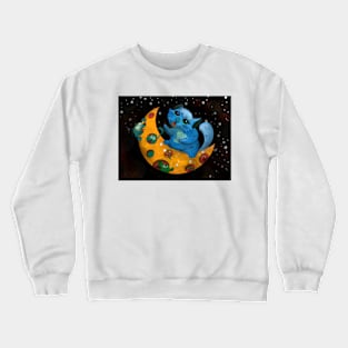 Little Tom Looking for Mice on Cheese Moon Crewneck Sweatshirt